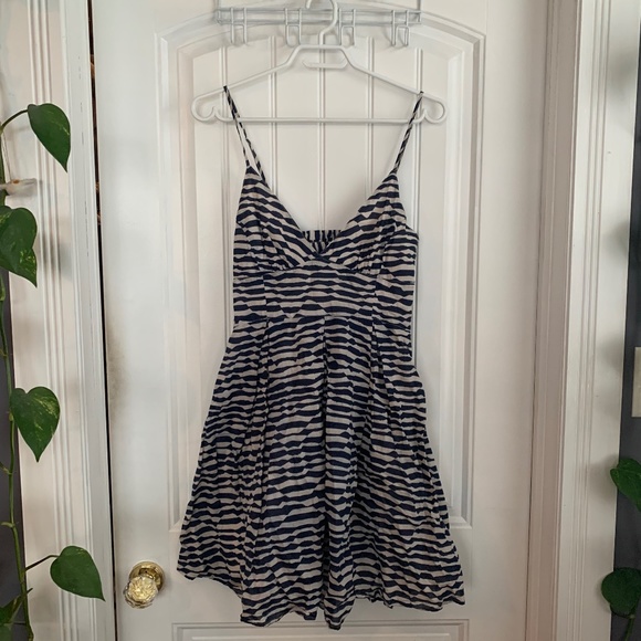 Blue & white zebra stripe JACK dress - Picture 1 of 2